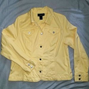 Cute Denim Yellow Jean Jacket Stretch XL